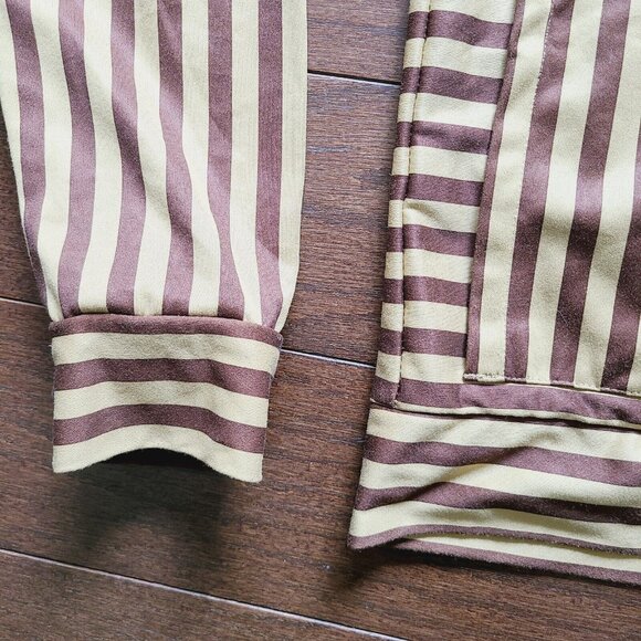 RIDE SNOWBOARDS Zip-Up Jacket with Thumb Holes, BROWN Striped, Pockets. - Picture 4 of 16